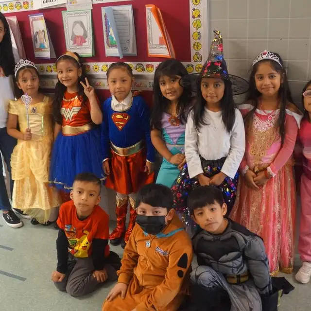 Young scholars dressed as princesses, superheroes and storybook characters